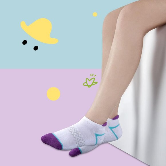 Comfortable 12 Pair Girls Cotton Sport Socks with Arch Support & Cushioning - Picture 6 of 7